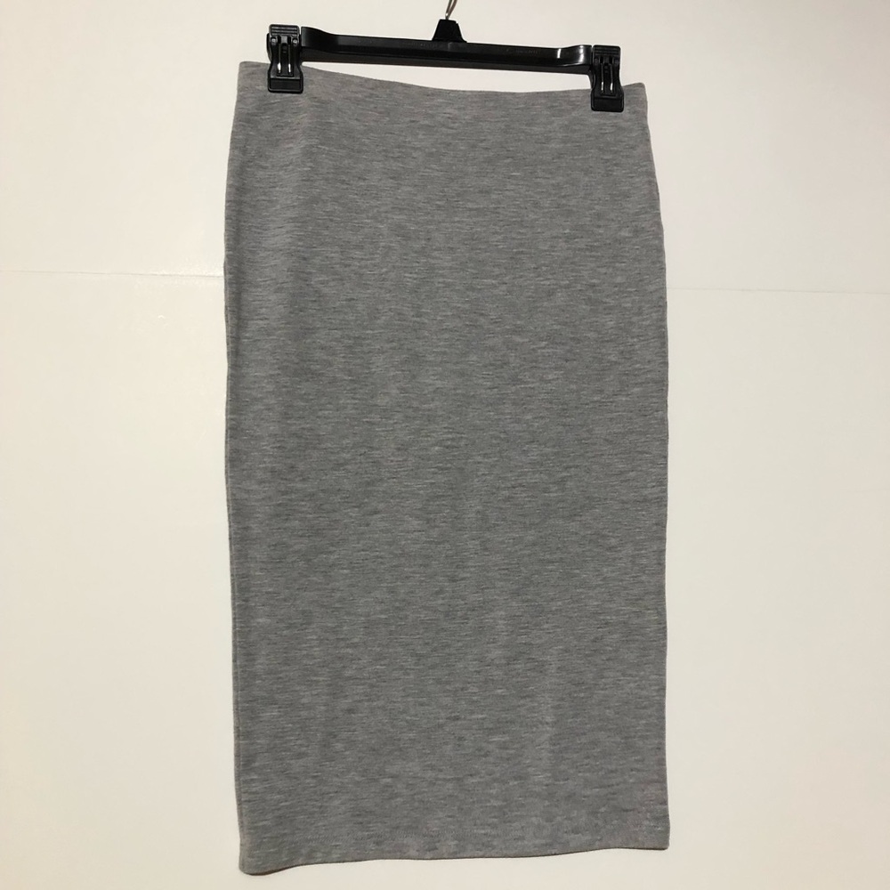 Forever 21 Women’s Gray Stretch Midi Pencil Skirt Size Small